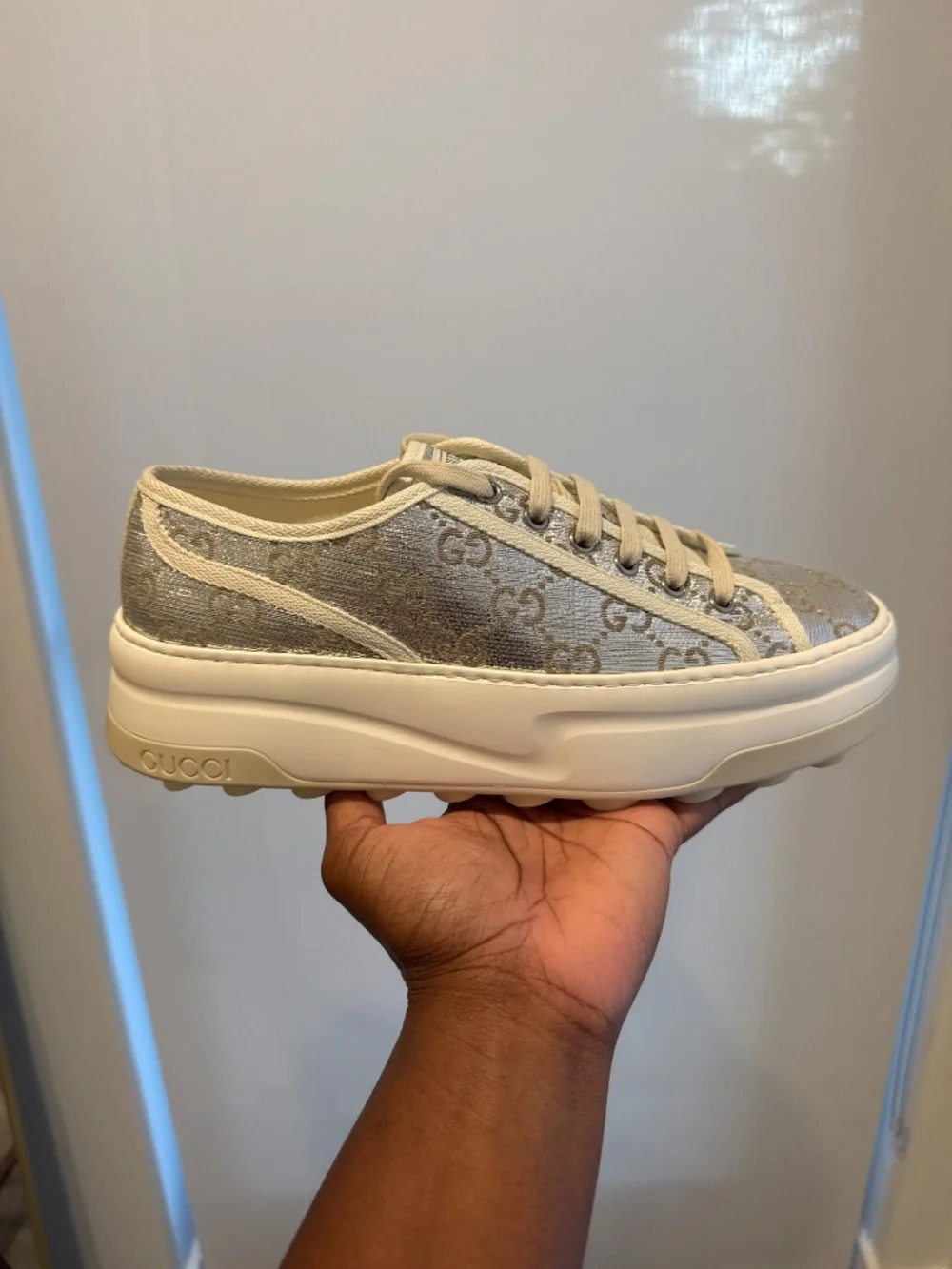 Gucci Women's GG Metallic Platform Sneakers